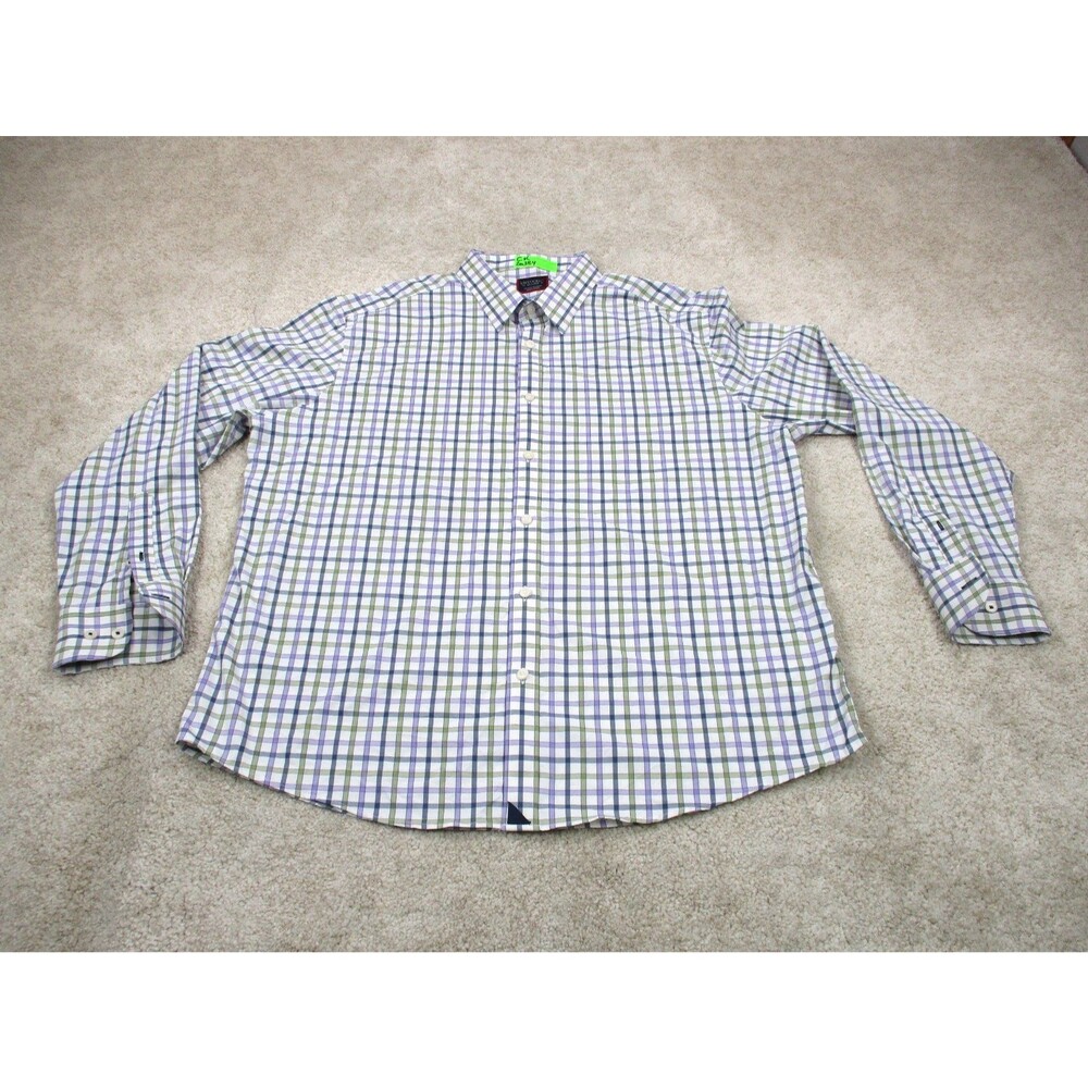 UNTUCKit Shirt Men 2XL XXL Multicolor Plaid Performance Stretch Casual Button Up